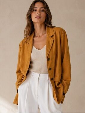 Linen lightweight Blazer Vintage Chore Jacket 3X